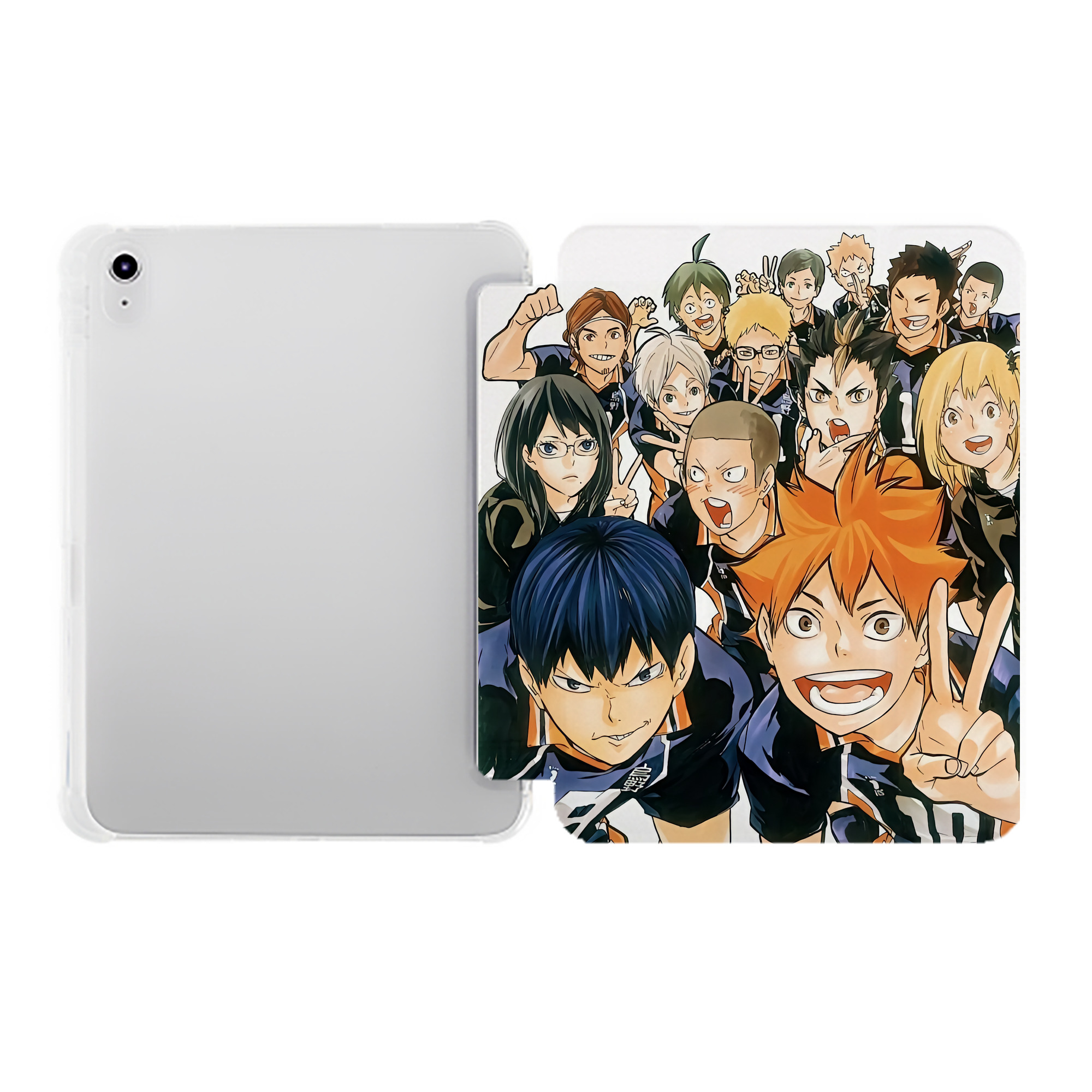 （画像用） ハイキュー!! Haikyu!! IPad ケース ペン収納付き 三つ折りスタンド PUレザー×シリコン 対応機種9.5/10.5/10.9インチ